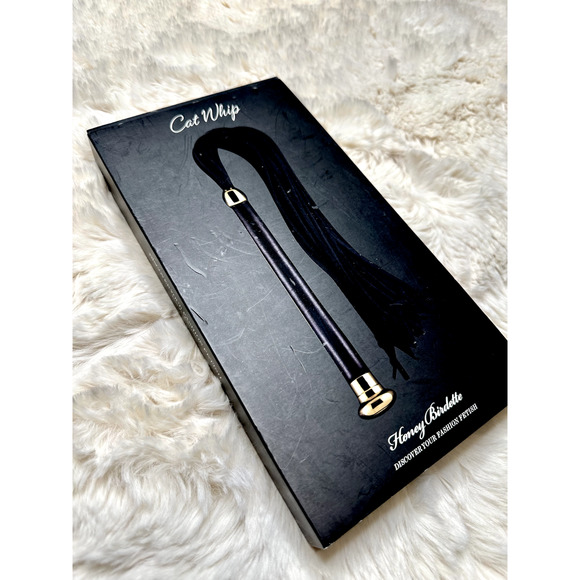 RARE 🔥 Original Honey Birdette Leather Cat Whip Black & Gold 🖤 - Picture 5 of 5